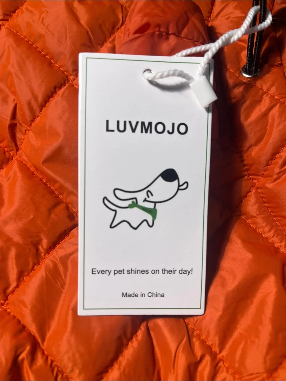 Quilted Orange Dog Puffer Coat